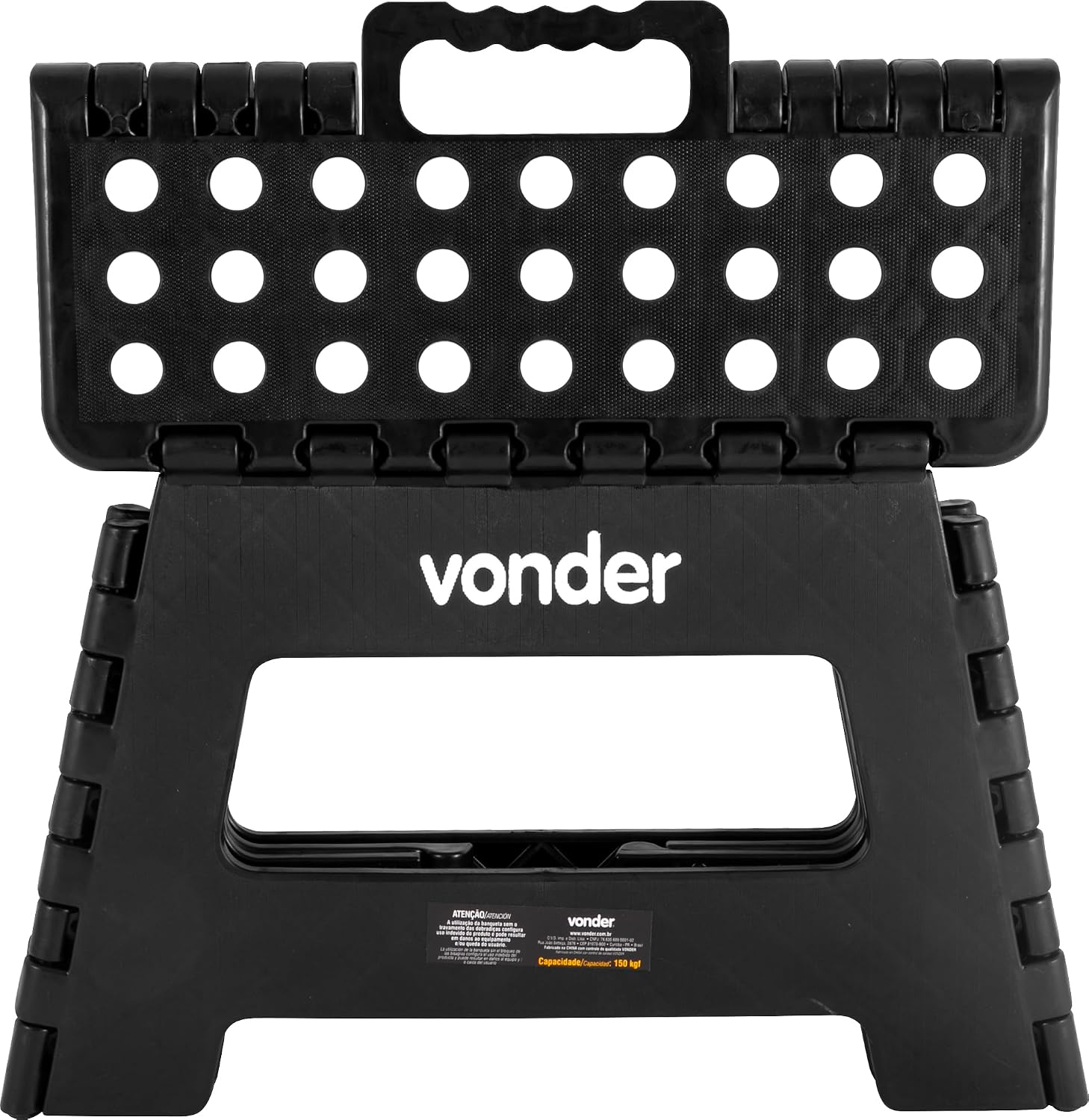 Banqueta Dobrável Antiderrapante Vonder Plástico Preta 220mm — foto 5