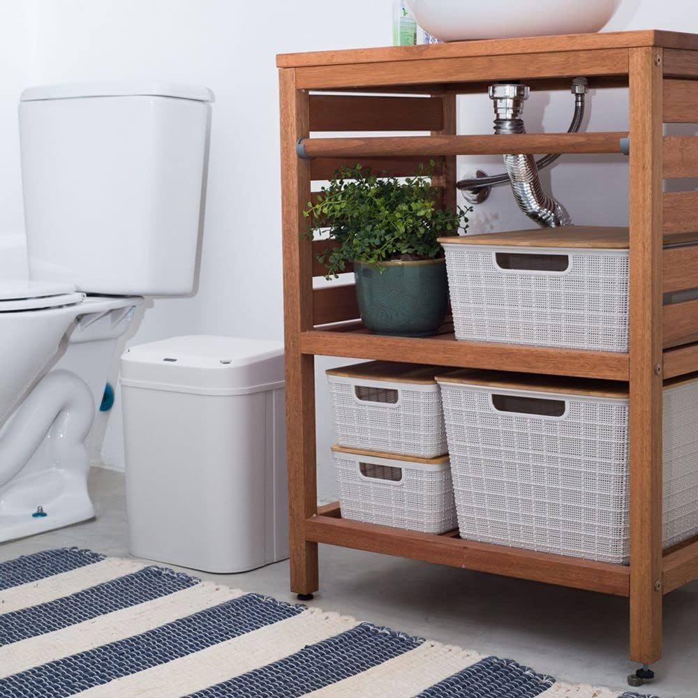 Cesto Organizador Multiuso com Tampa de Bambu — foto 2