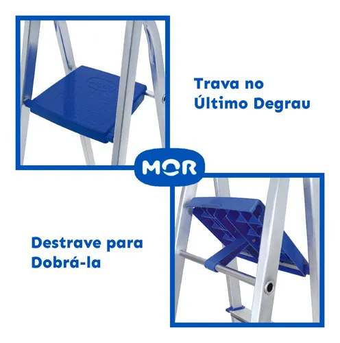 Escada Mor 5103 5 Degraus Alumínio — foto 4