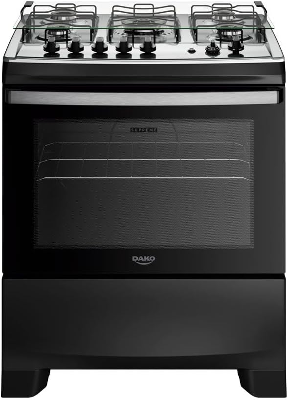 Fogão Dako Supreme Inox Timer 5 Bocas Preto
