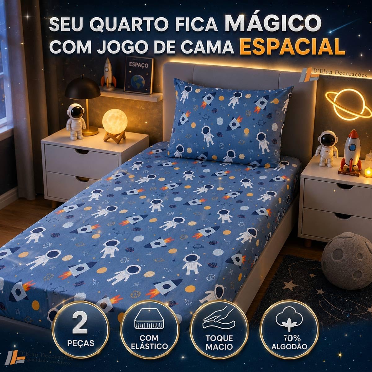 Jogo de Cama Infantil Malha 70% Algodão 2 Peças — foto 5