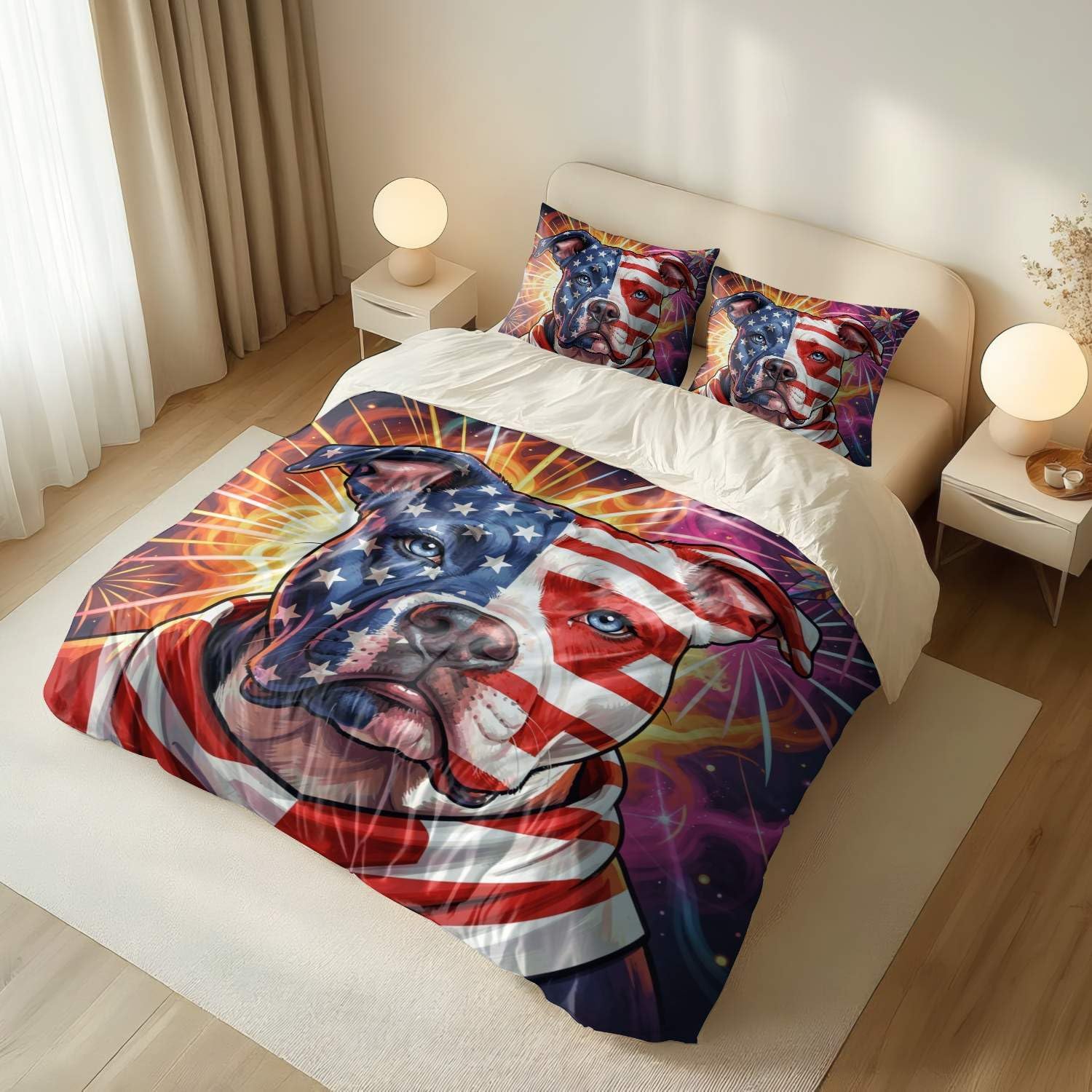Jogo de Cama Patriótico Bandeira Americana 3 Peças — foto 4