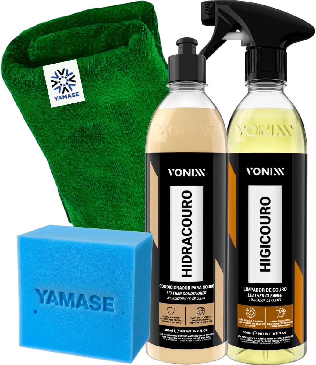 Kit Vonixx Hidracouro e Higicouro 500ml - Manutenção de Couro Automotivo