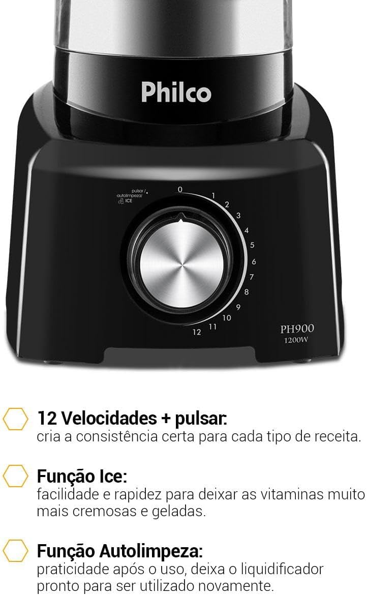 Liquidificador Philco PH900 3L Preto 110V — foto 4
