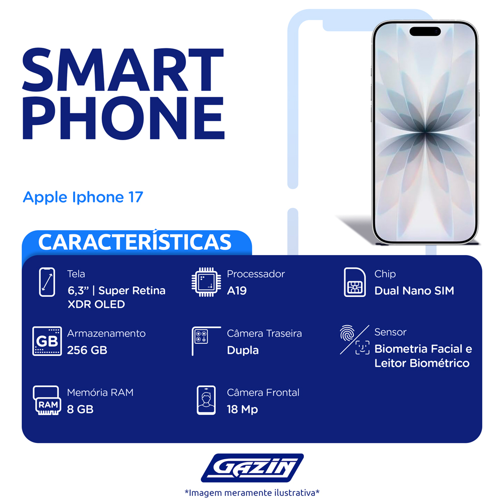 iPhone 17 Apple 6.3" 256GB Câmera Dupla — foto 3