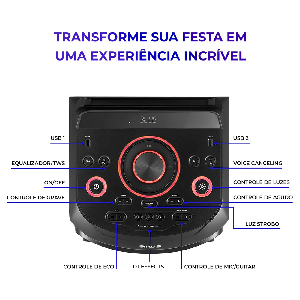 Caixa de Som Aiwa Torre 2300W Bluetooth — foto 6