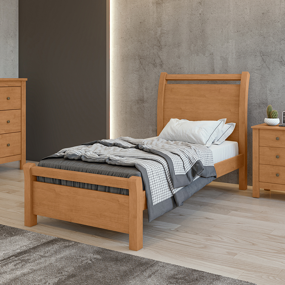 Cama de Solteiro Lopas Reali MDP MDF 88x188 cm Suporta até 90kg