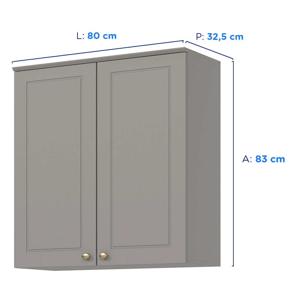 Armário Aéreo Henn Americana 80cm 2 Portas MDF — foto 4