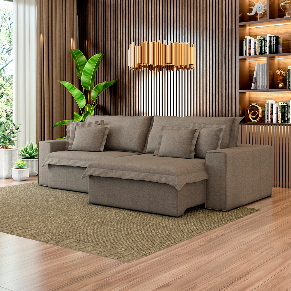 Sofá Retrátil e Reclinável 270cm Escócia Fabone