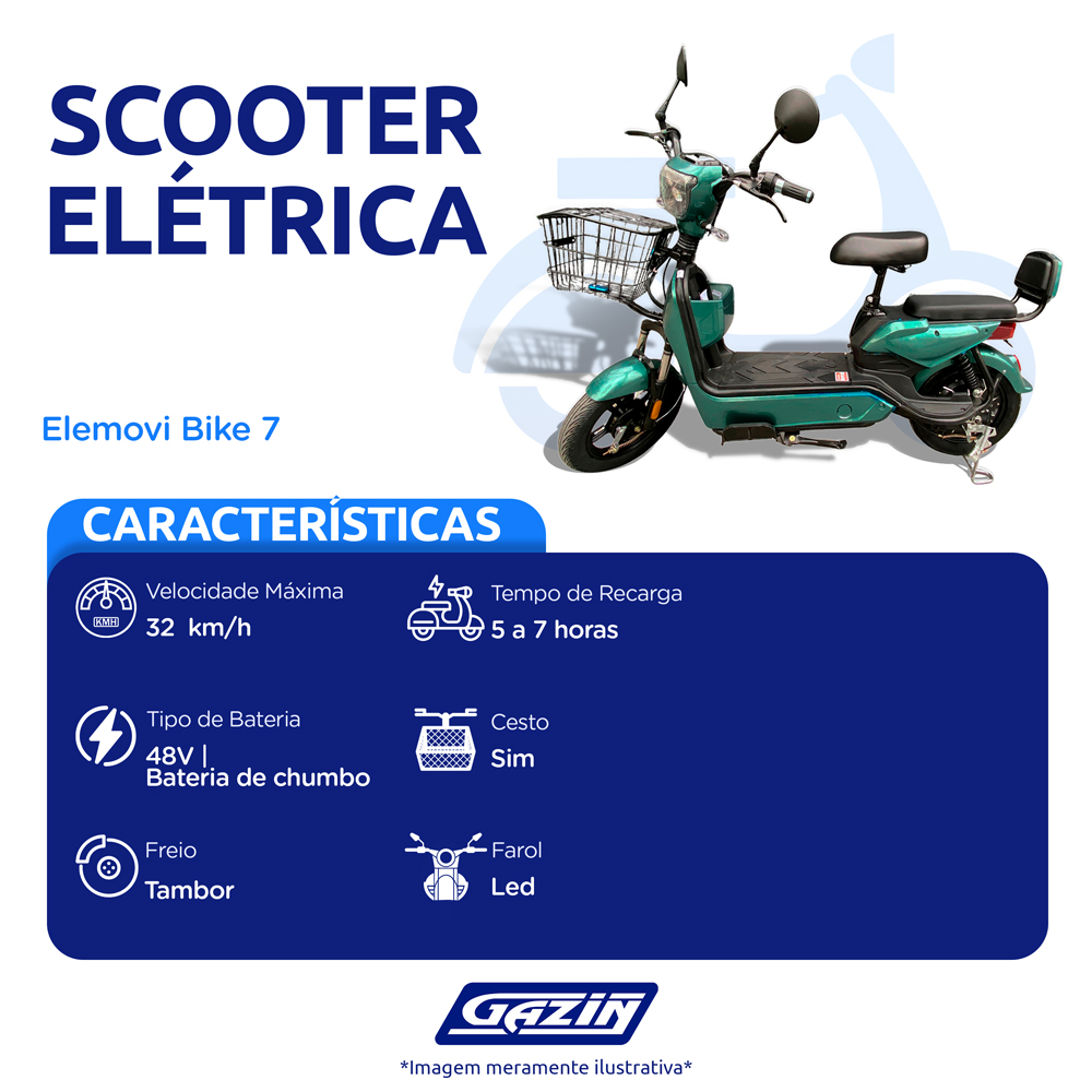 Bicicleta Elétrica Bike 7 Autopropelida Elemovi 1000W — foto 3