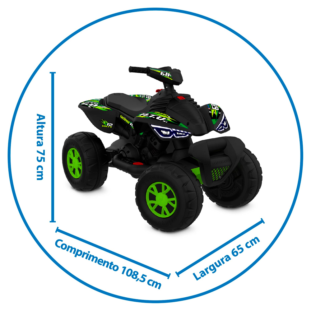 Quadriciclo Elétrico Infantil Bandeirante 2780 Câmbio 2 Velocidades — foto 3