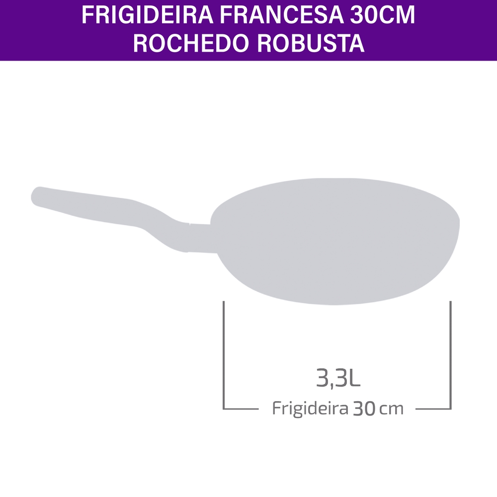 Frigideira Rochedo Robusta 3,3L Antiaderente Alumínio — foto 7