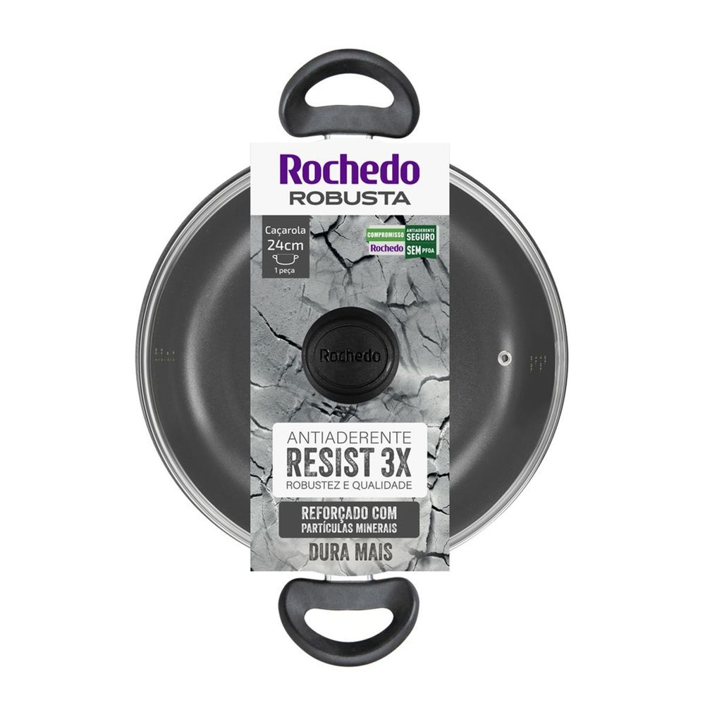 Caçarola Rochedo Robusta 24cm 4,6L Antiaderente — foto 5