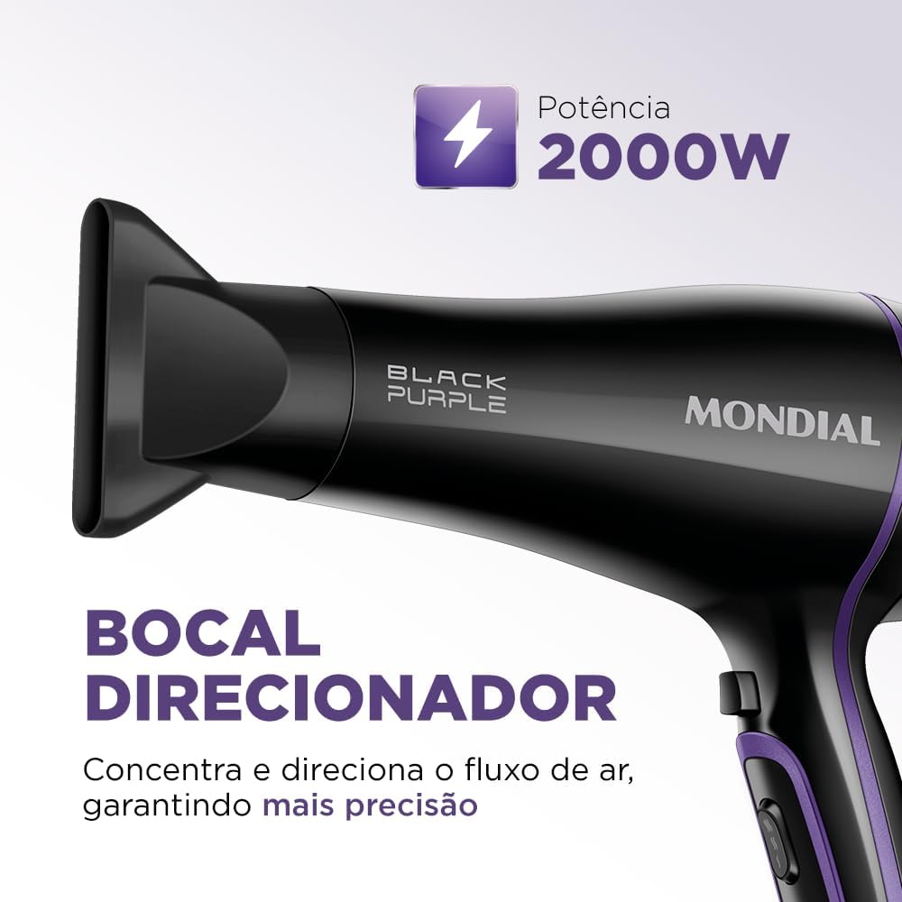 Secador de Cabelos Mondial SCN-01 Preto 2000W 220V — foto 3