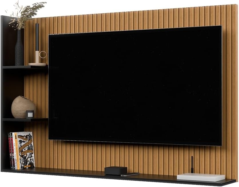 Painel para TV 50 Polegadas Berlim Ripado Preto