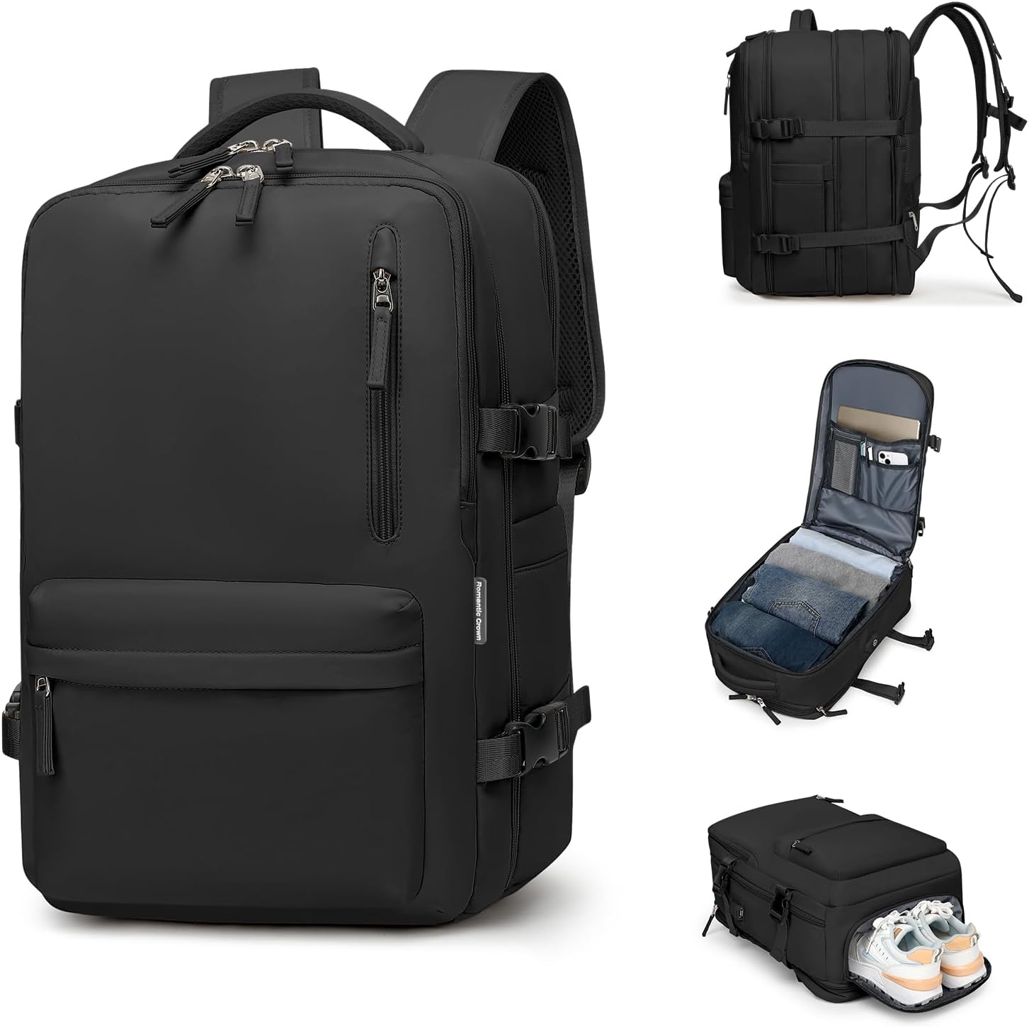 Romantic Crown Mochila de Viagem Expansível Impermeável para Notebook 30L a 40L