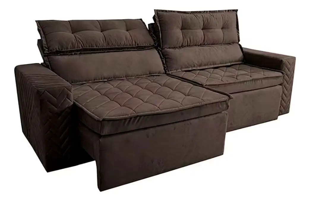 Sofá 3 Lugares Cama inBox Belém Retrátil e Reclinável Suede Velusoft — foto 3