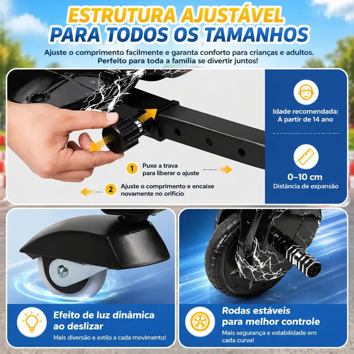 Triciclo Drift Elétrico 350W com Bluetooth - Suporta até 100kg — foto 2